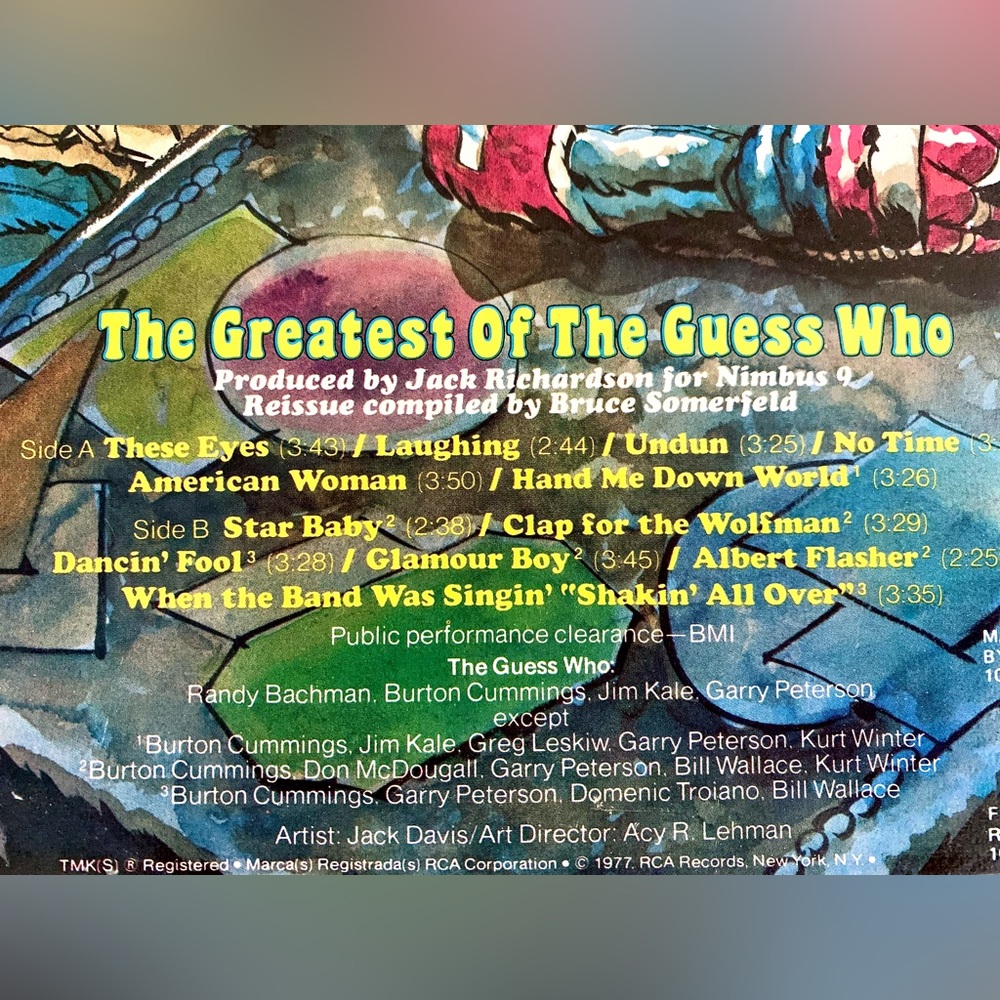 The Guess Who Greatest Hits Vinyl Record Album